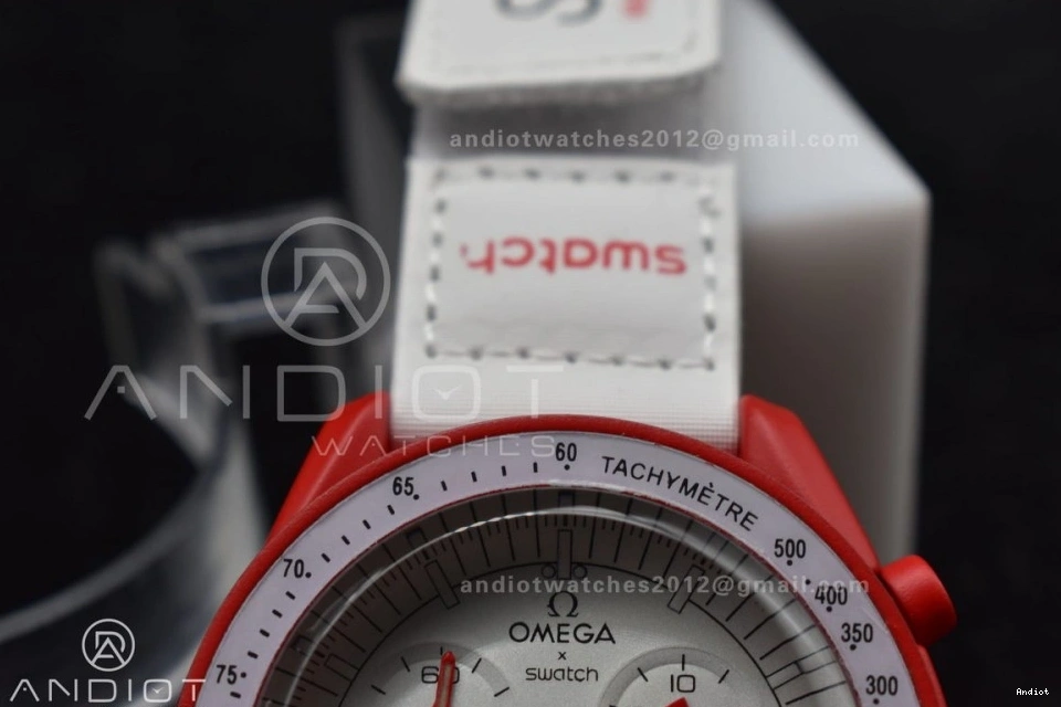 Quartz Strap x Swatch Moonwatch Mission Nylon Mars to Omega Bioceramic on 1229